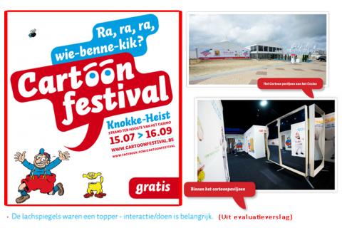Wir sind stolz darauf, 10 XXL-Lachspiegel zum Knokke-Heist-Cartoon-Festival geliefert zu haben.